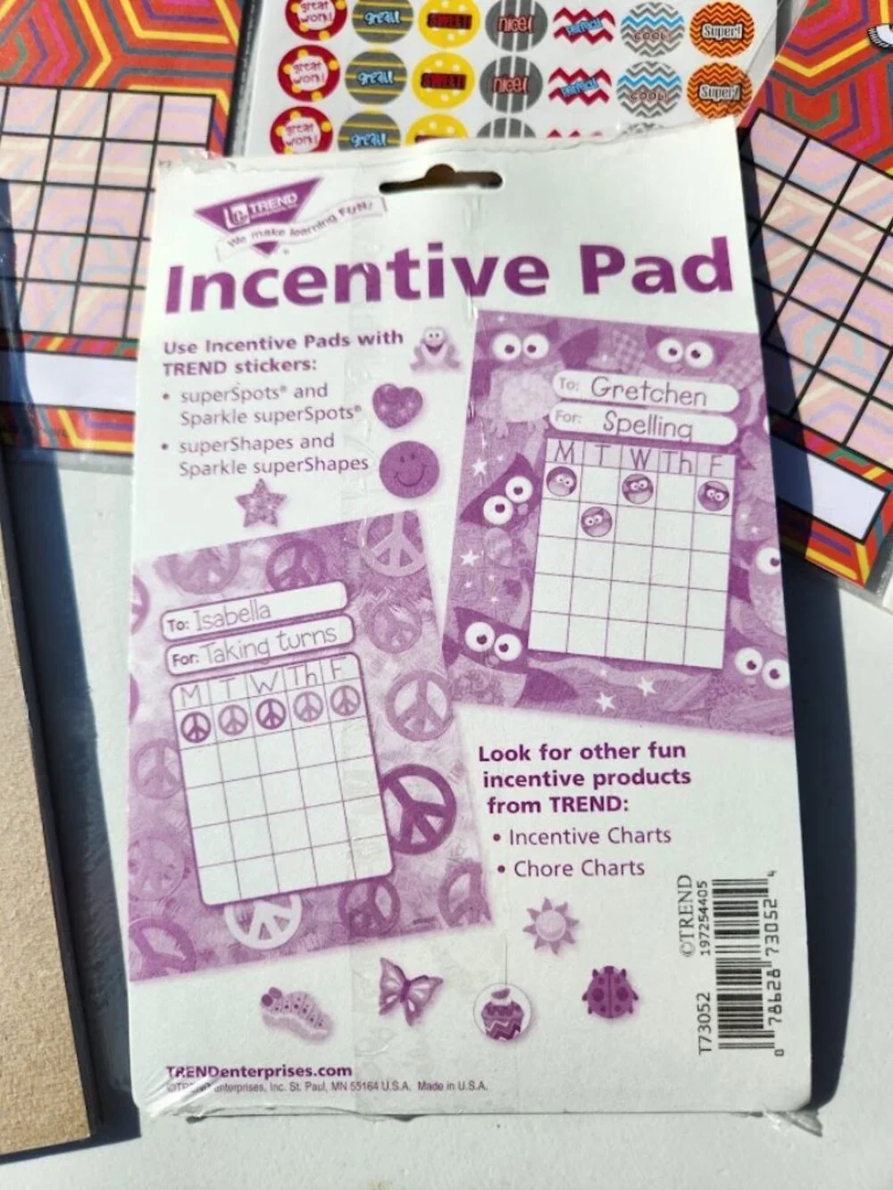 Classroom Supplies School Award / Recognition Pad, Stickers Behaviors Charts Pro